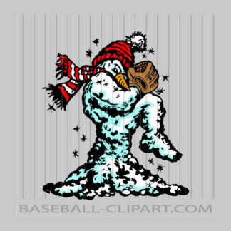 Baseball Snowman Logo