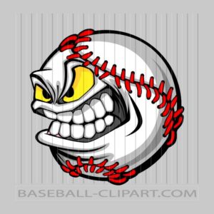 Vector Baseball Face - Vector Cartoon Baseball Image | EPS JPG PNG AI