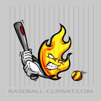 Fire Softball Cartoon