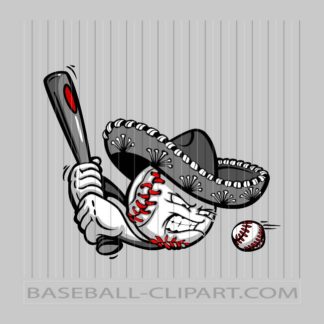 Cartoon Cinco De Mayo Baseball