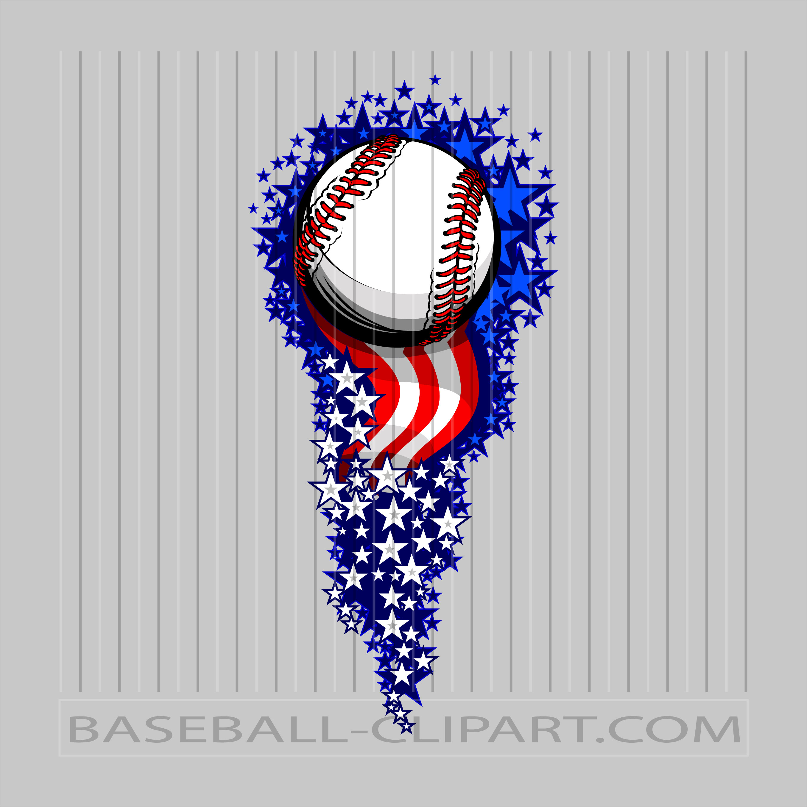 Patriotic Baseball Clip Art
