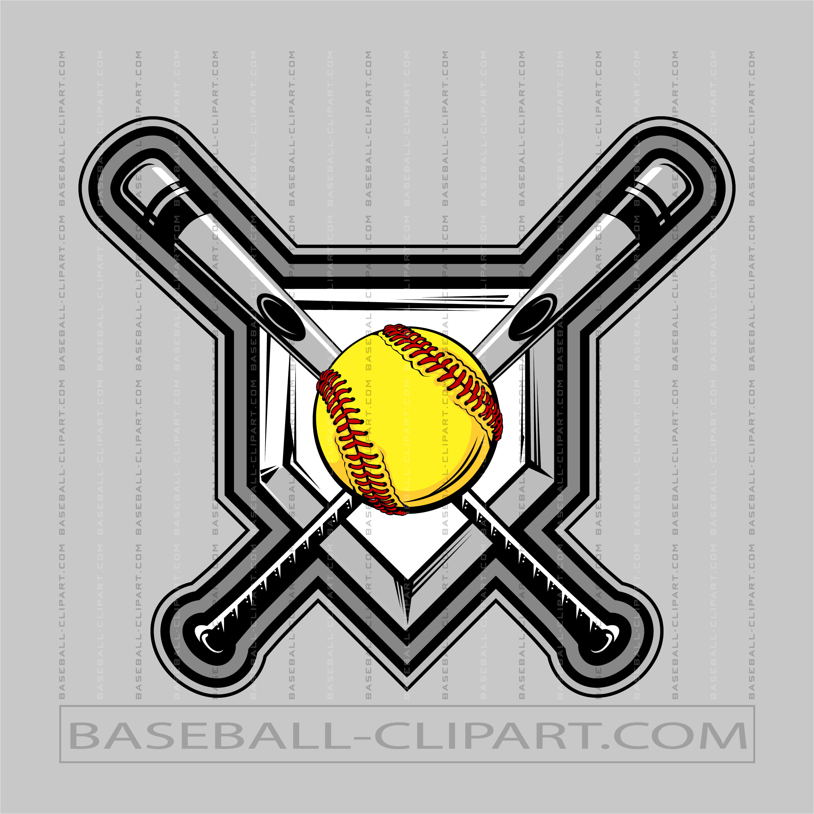 Fastpitch Softball Bats Clipart