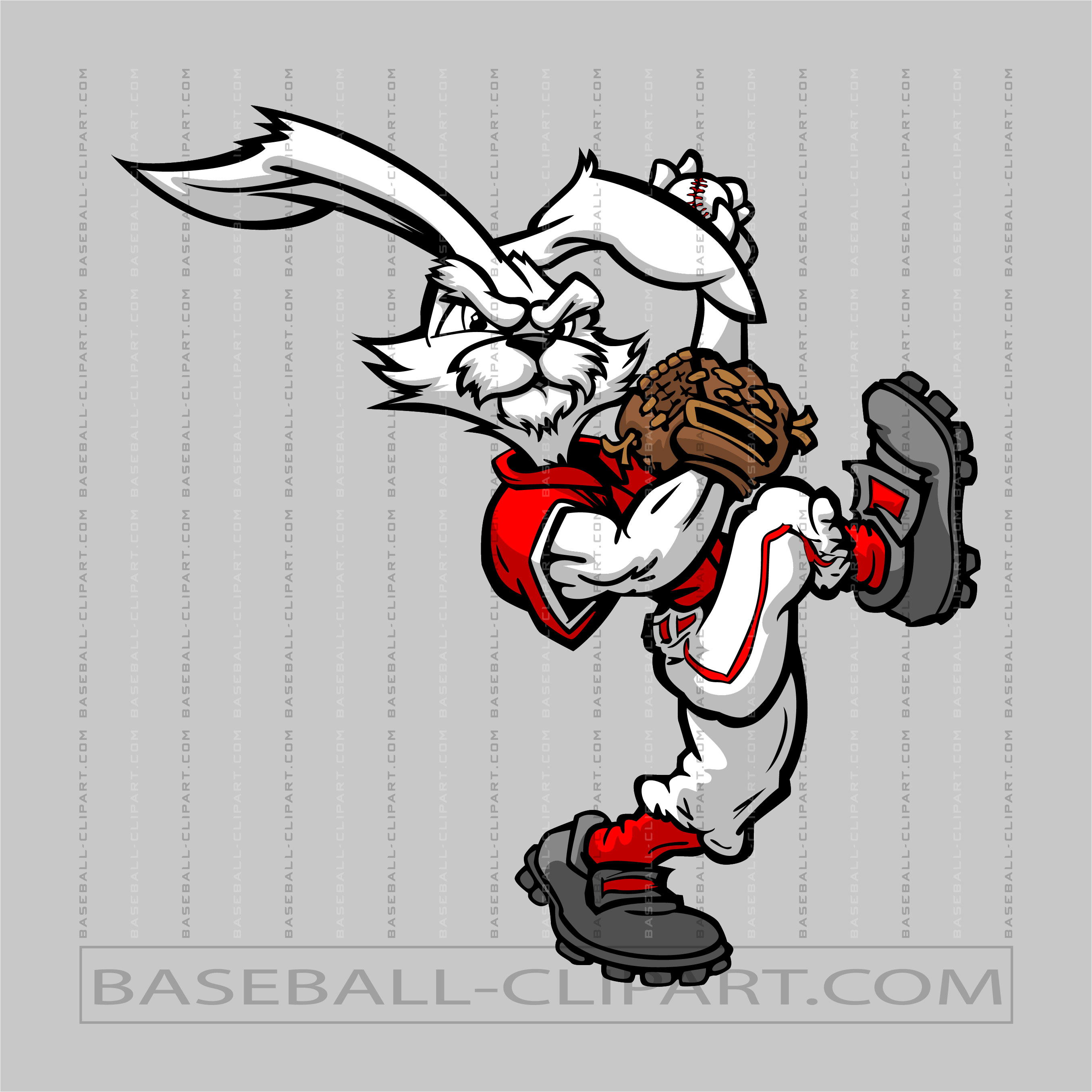 Baseball Easter Bunny Logo