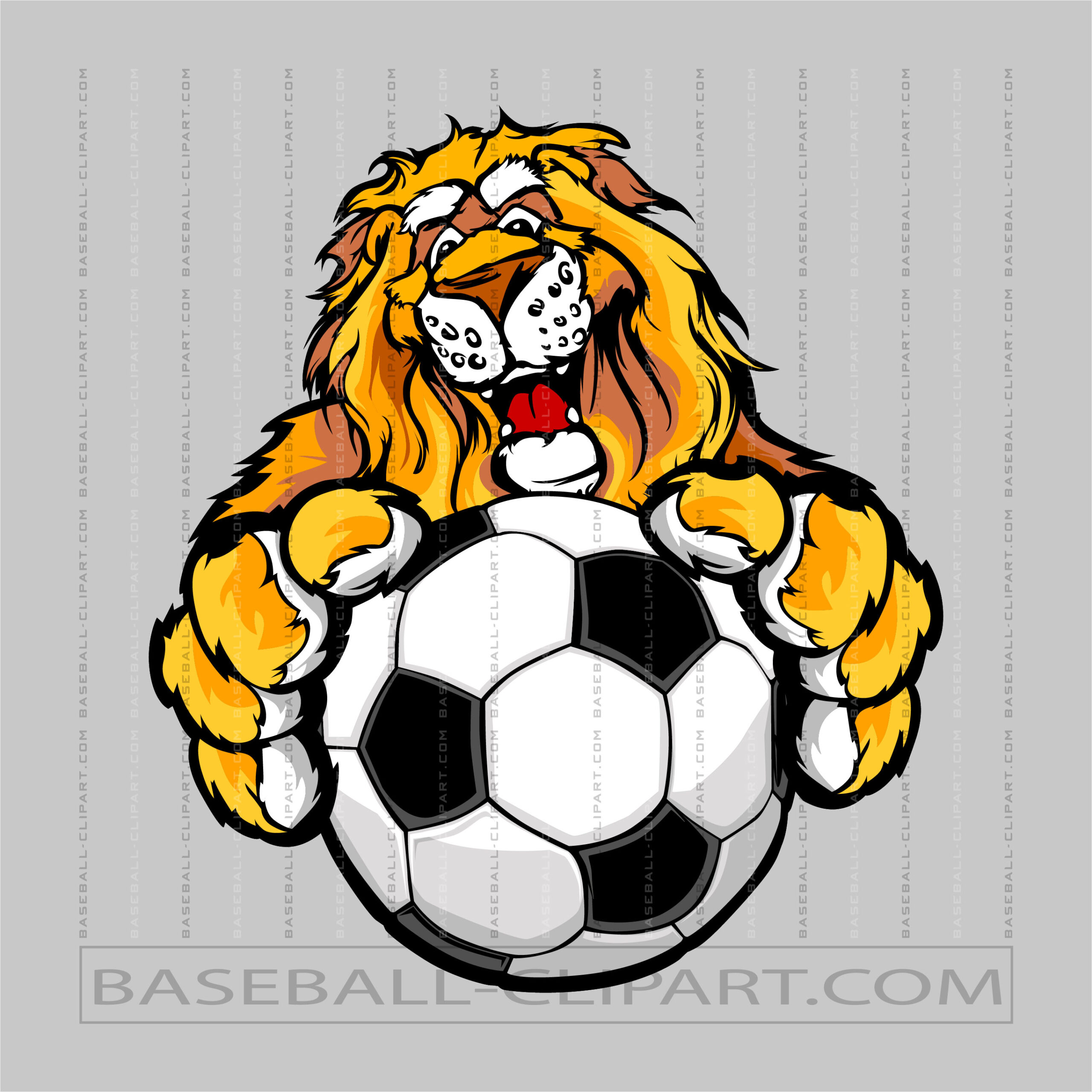 Soccer Lion Clipart