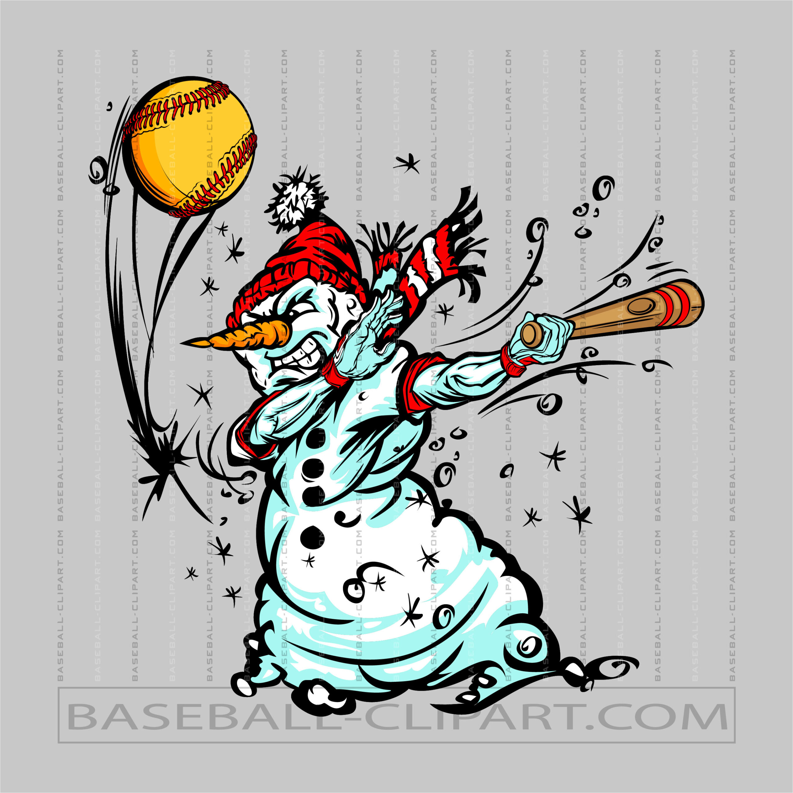 Softball Snowman Clip Art