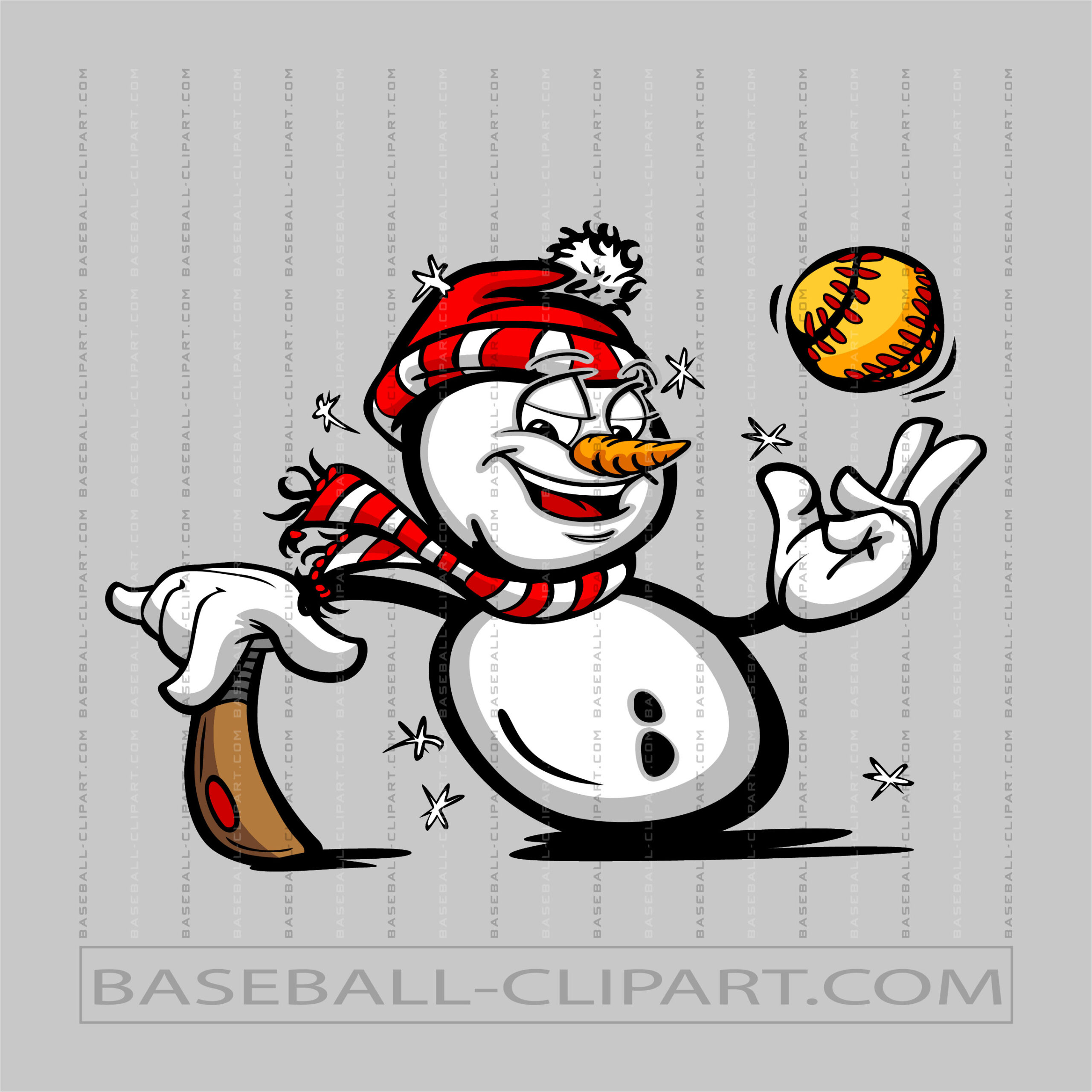 Softball Snowman Vector