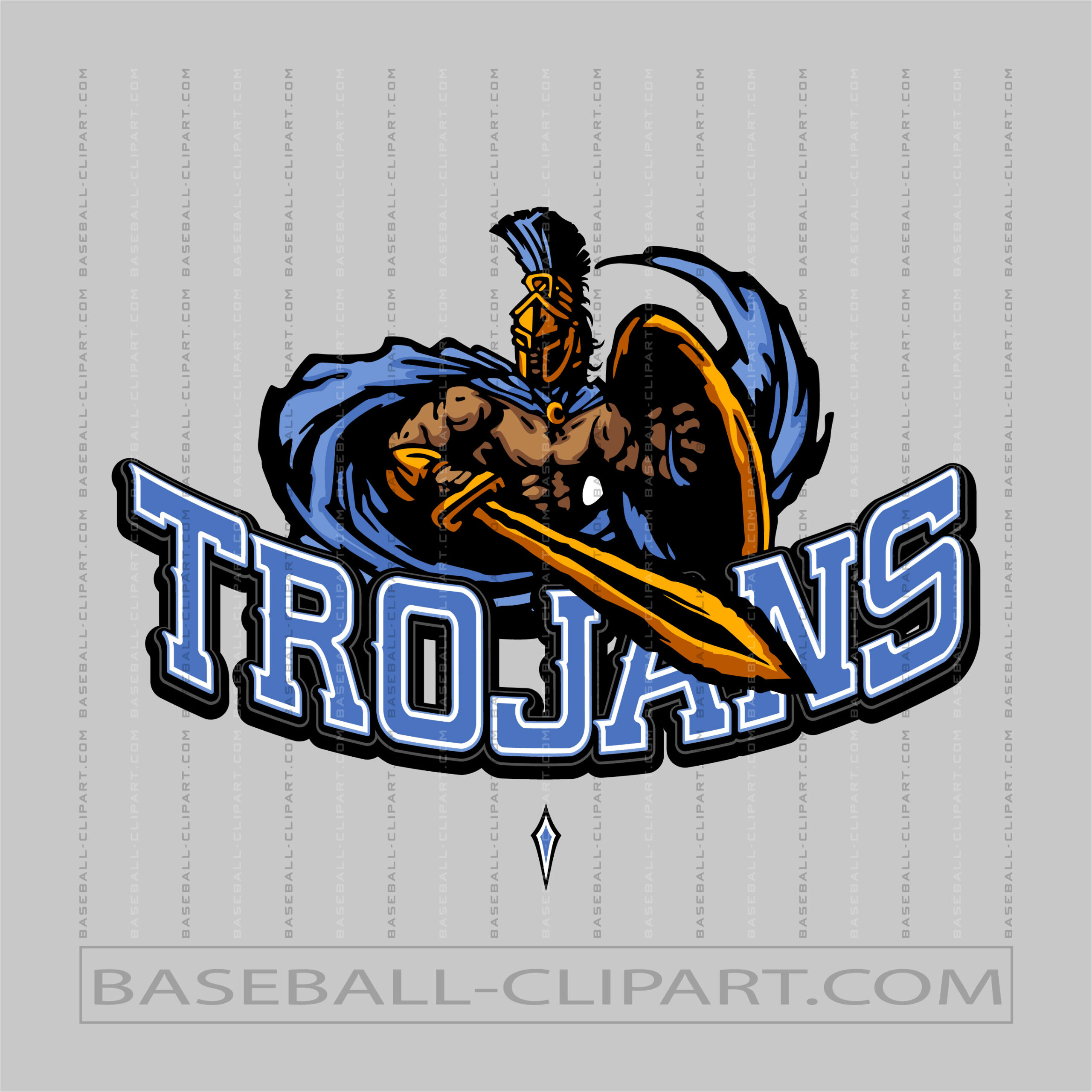 Baseball Team Logo Trojans