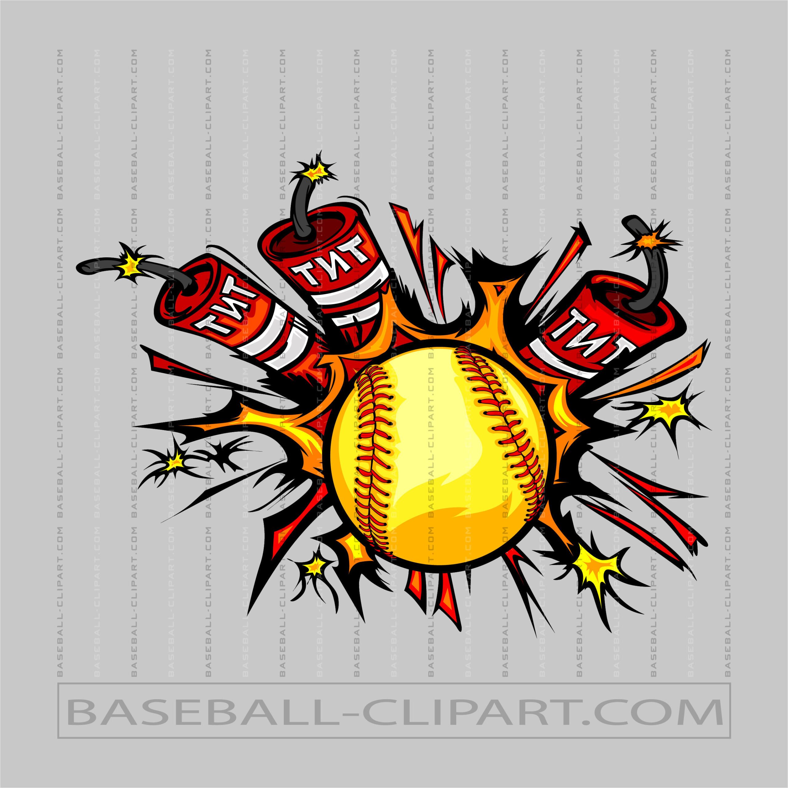 Exploding Softball Logo