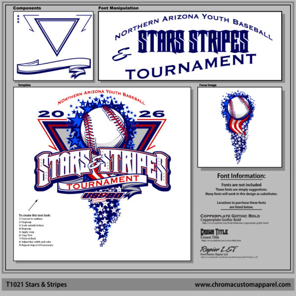 Stars and Stripes Baseball Shirt Design