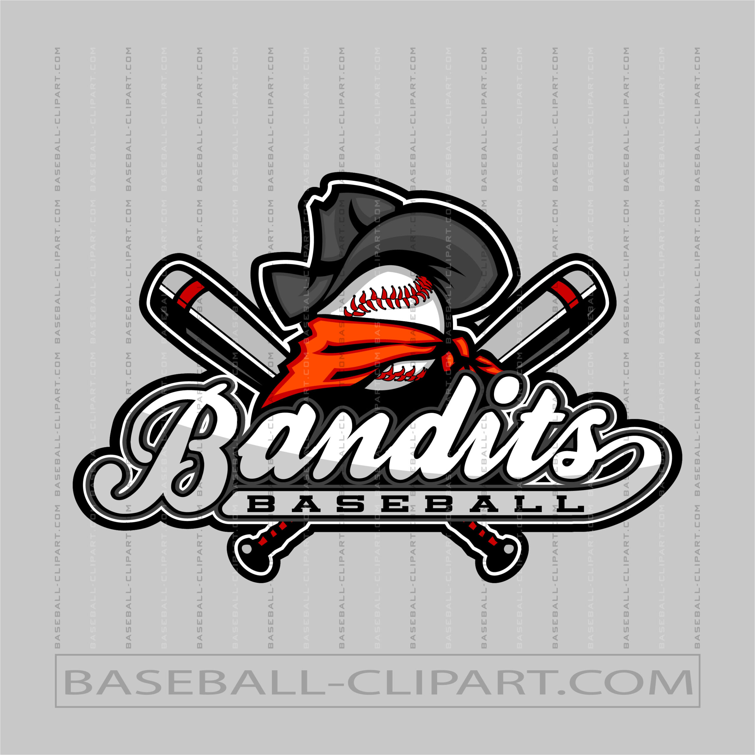 Bandit Baseball Clipart