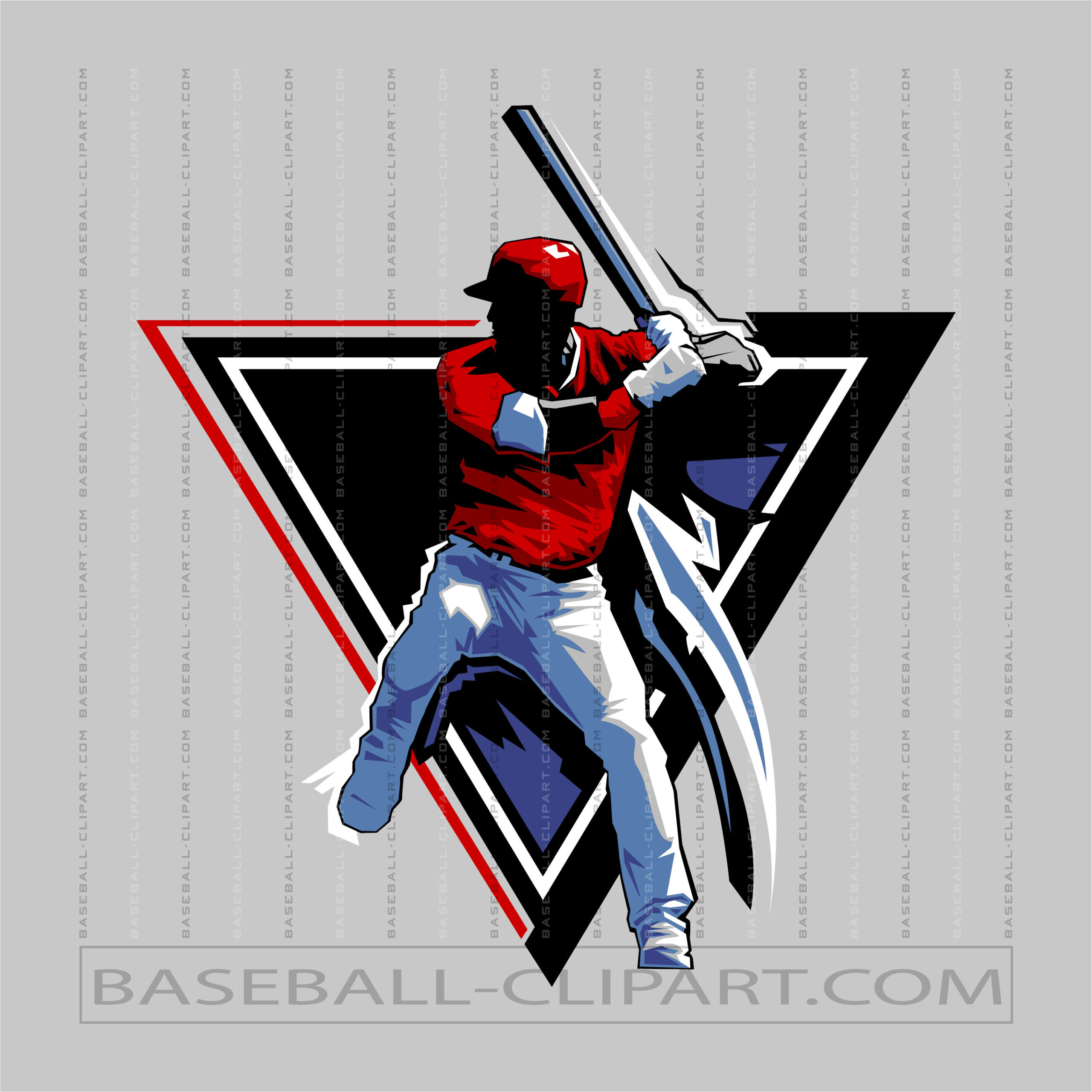 Baseball Player Clipart Graphic