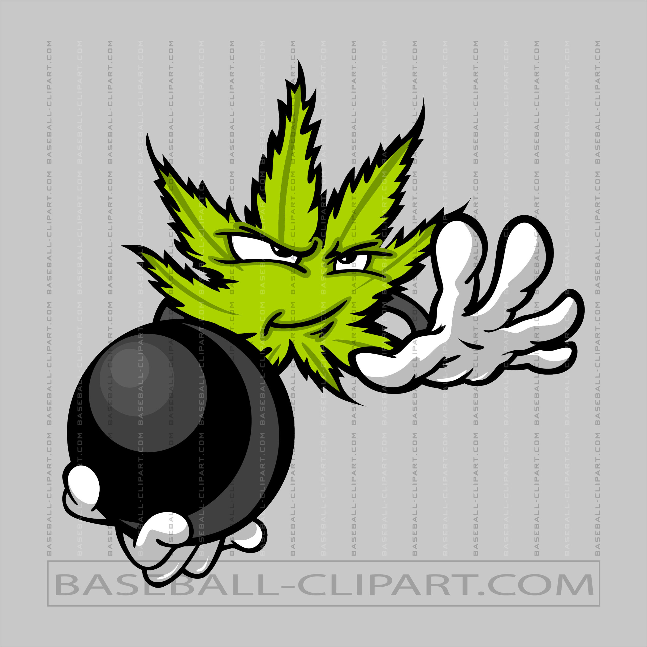 Bowling Ball Marijuana Leaf