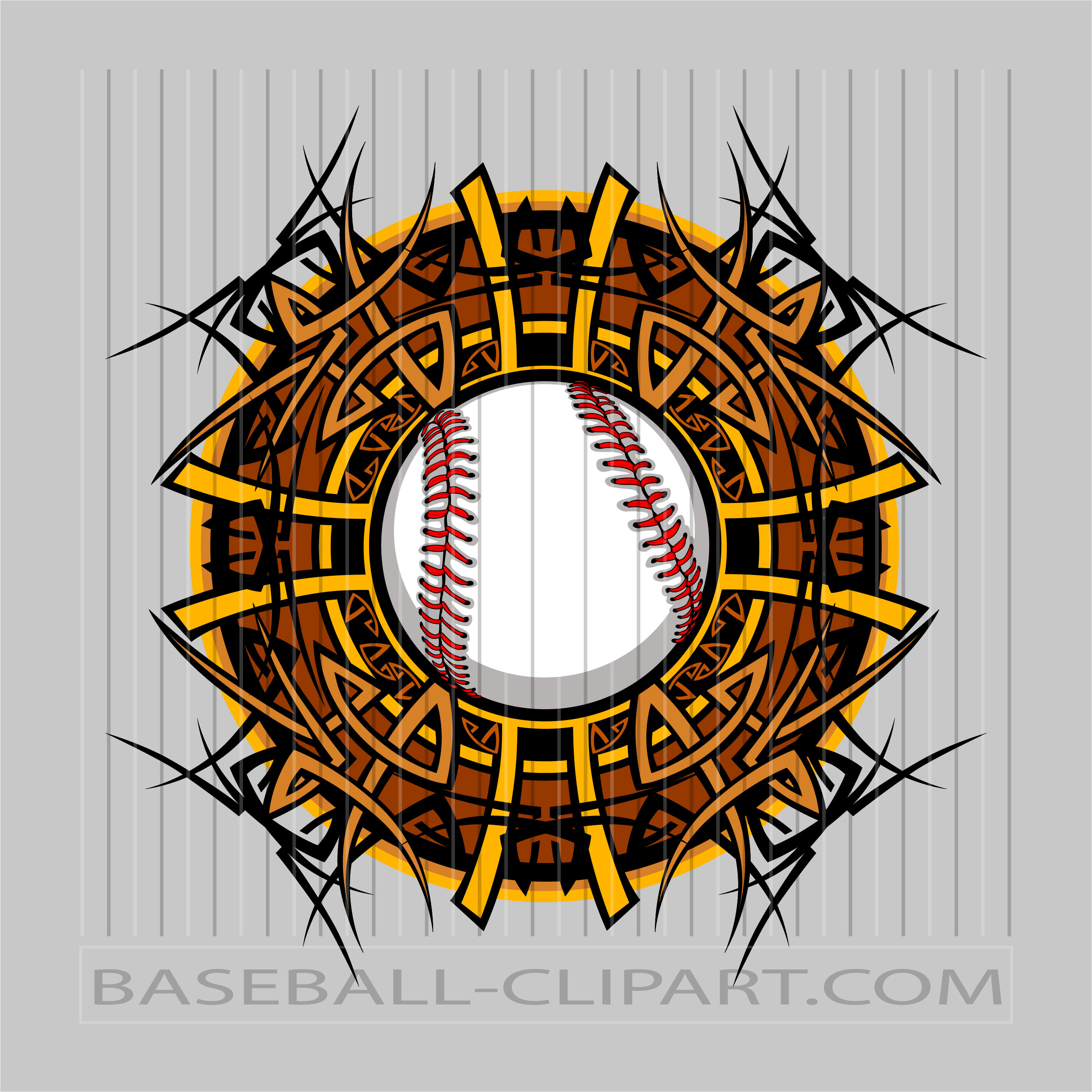 Baseball Tribal Clip Art
