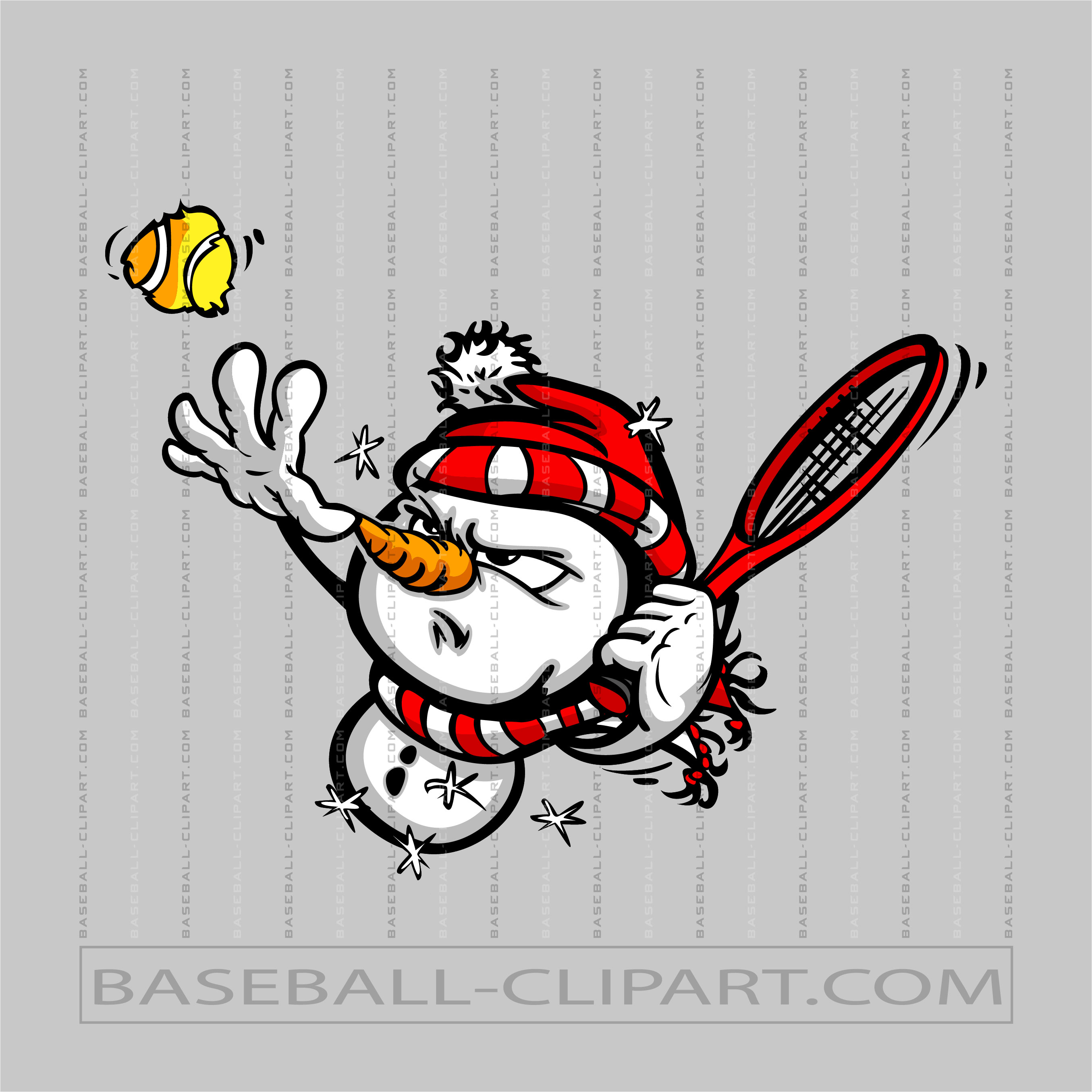 Tennis Snowman Clipart