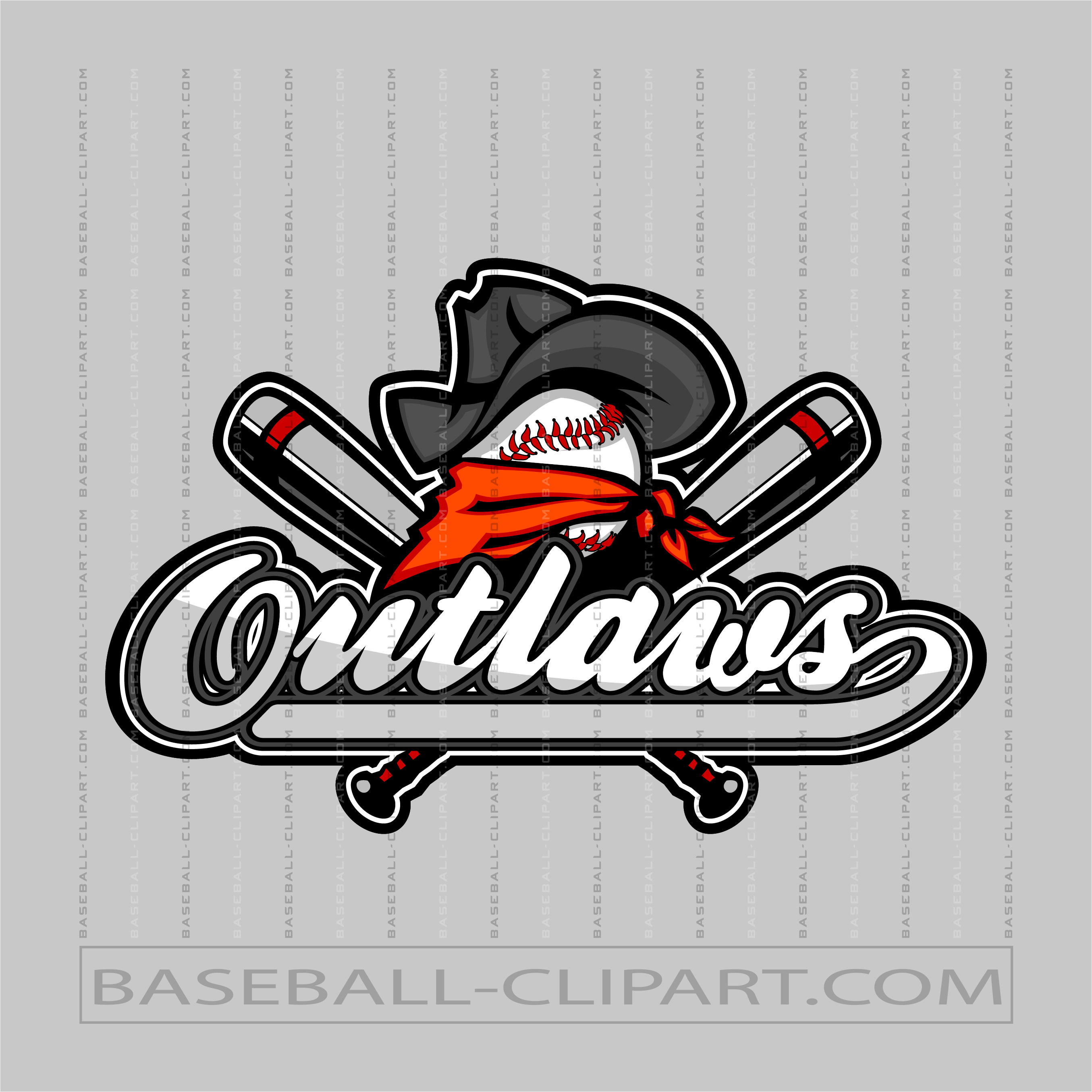 Outlaw Baseball Clipart