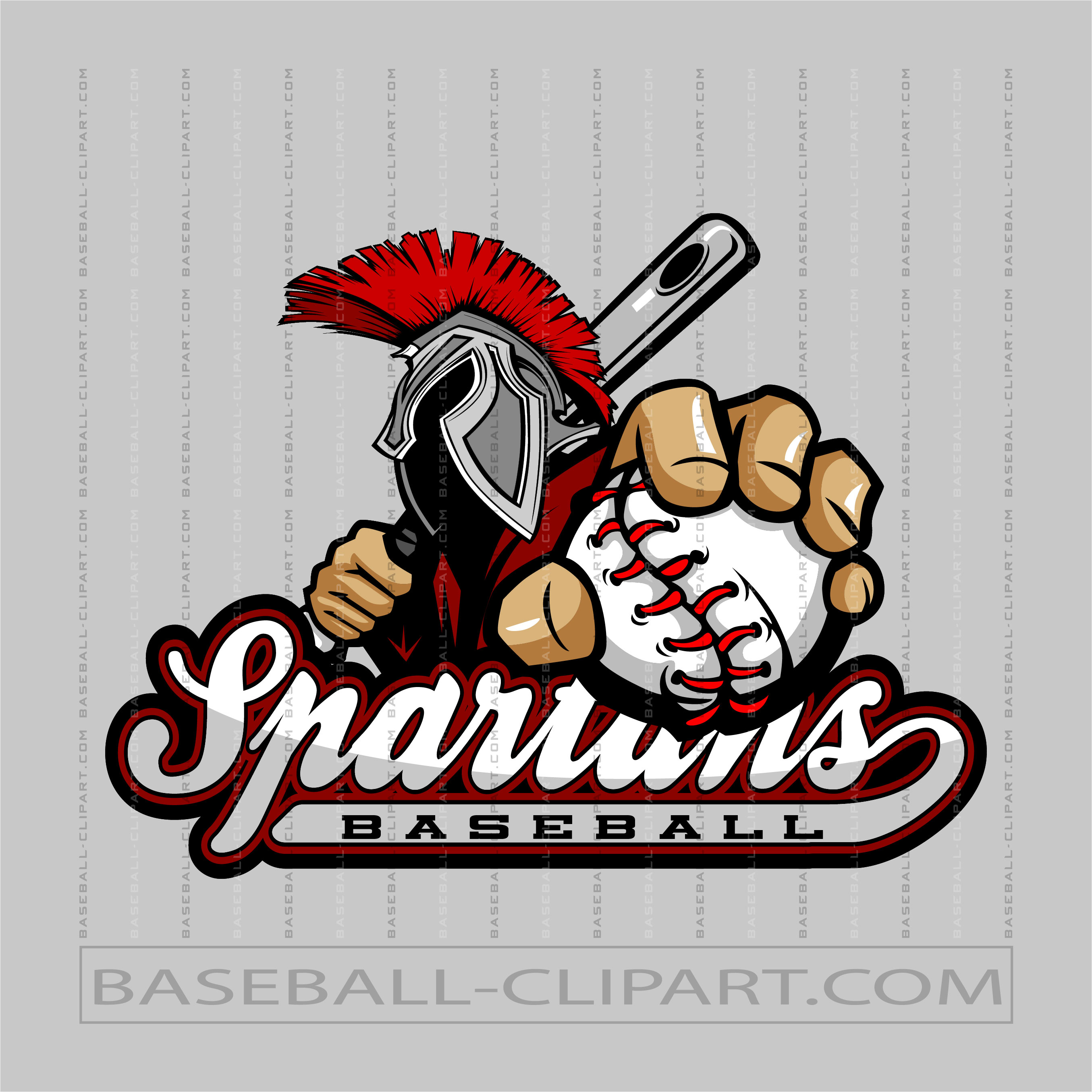 Spartan Baseball Clipart